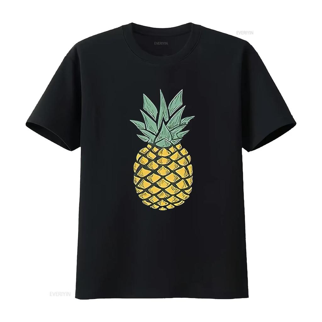 Womens Pineapple T Shirt Cute s Summer Vacation Cotton Aloha Black vintage Washed fashion Versatile Stretched Stylish homme