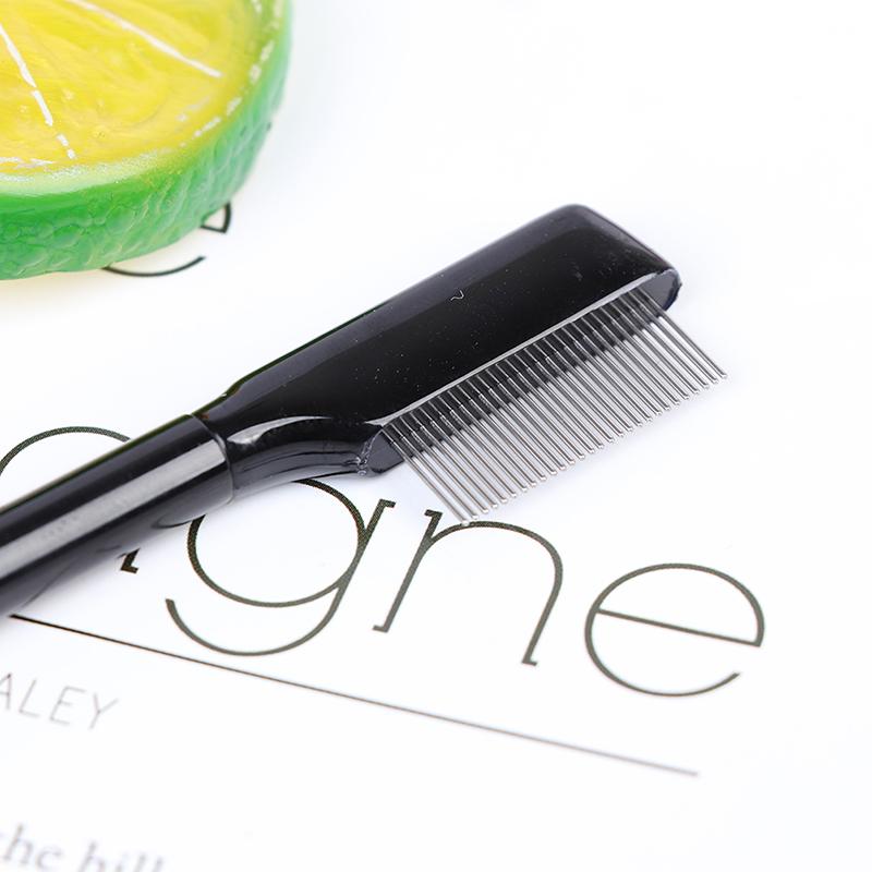 Расческа для ресниц с густой стальной иглой, портативная расческа для ресниц, одинарная щеточка для бровей