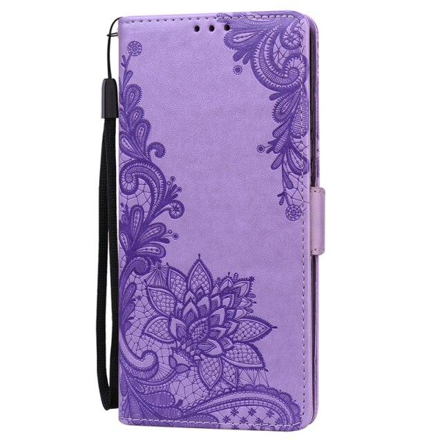 Floral Leather Flip Case For Samsung Galaxy J3 J4 J5 J6 J7 A10 A20 A30 A40 A50 A11 A21S A31 A41 A51 A02 A12 A22 A32 A42 A52 A72 M32 M31 Wallet Cover