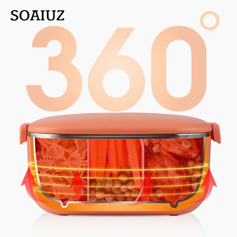 Нержавеющая сталь электрический подогреваемый ланч-бокс для автомобиля, штепсельная вилка США, ЕС, 220 В, 110 В, 12 В, офисный, уличный, портативный контейнер с подогревом для еды