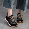 Johnature Thick Soled Casual Sneaker Shoes Retro Soft Soled Comfortable Genuine Leather Women's Shoes