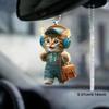 Акриловый кулон Мультяшный кот Подвесное украшение с шнурком Легко повесить Елка