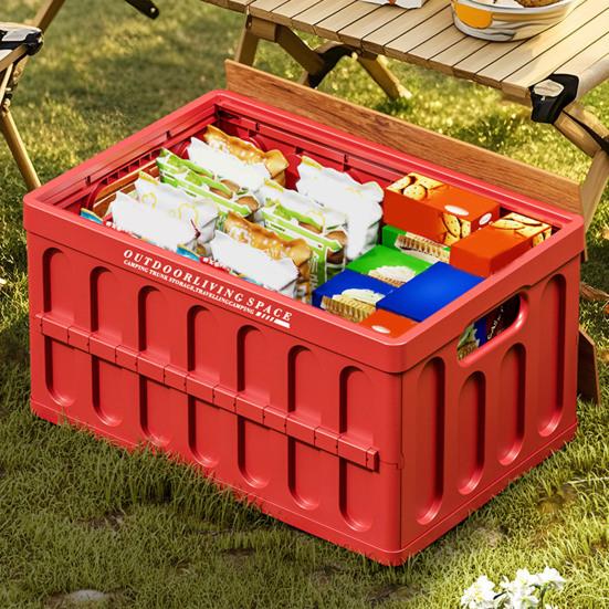 Складной контейнер для хранения с крышкой, складной штабелируемый ящик для хранения, универсальный ящик, уличный журнальный столик для кемпинга, пикника, автомобиля, домашнего использования