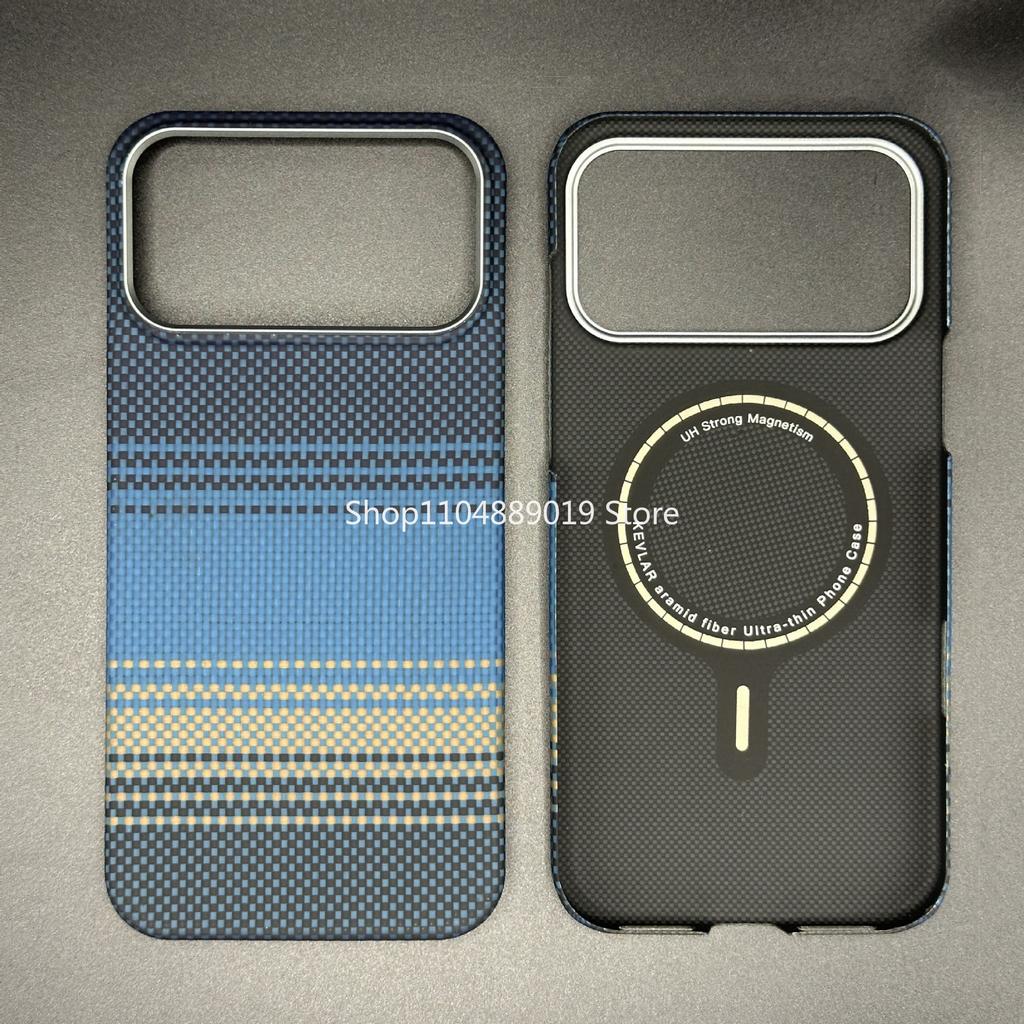Настоящее арамидное углеродное волокно для iPhone 17 Air 16 pro max 15pro Ультратонкий магнитный чехол Защита от падения Металлическая защита объектива Жесткая крышка