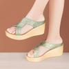 6см Маленький размер 33-43 Элегантные Удобные Вышитые Тапочки из Мягкой Кожи Обувь на Платформе и Танкетке 2025 Средний Каблук Шлепанцы Офис Мама