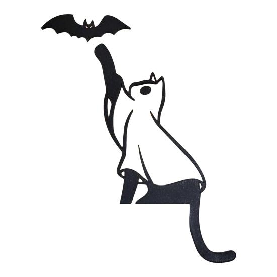 Halloween Door Topper Metal Cat Skull Witch Castle Halloween Door Wall Corner Decor Frame Sign Holiday Home Decoration