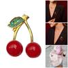 Bright Cherry Fruit Brooch For Women Fashion Accessory Strong Alloy Great For Casual Outings And Special Event