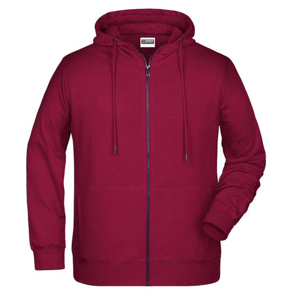 James and Nicholson Mens Full Zip Hoodie