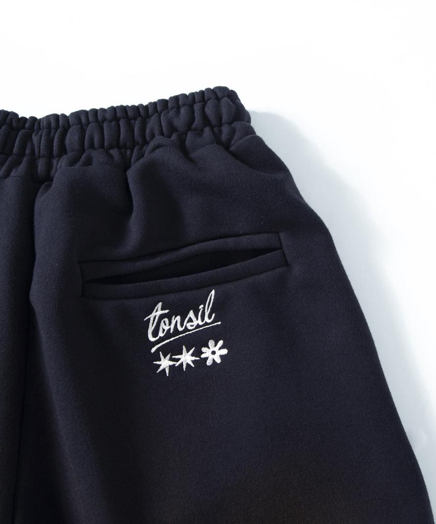TONSIL Pintuck Washed Long Bermuda Pants Navy