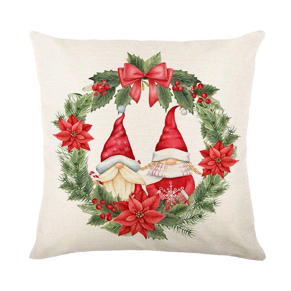 Christmas Truck Flowers Pillow Cover Home Holiday Decoration Sofa Cushion Cover Living Room Bedroom Cushion