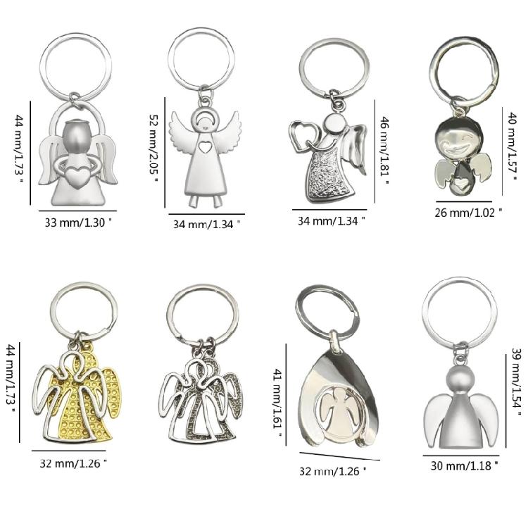 Брелок Ангел-хранитель Серебристый Металлический Подвеска для Ключей Автомобиля Оберег Благословение Ювелирное Изделие
