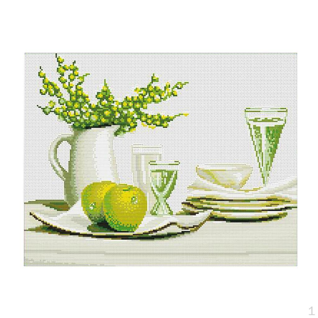 Стежок Фруктовые цветы Счетный готовый принт Вышивка DIY Рукоделие