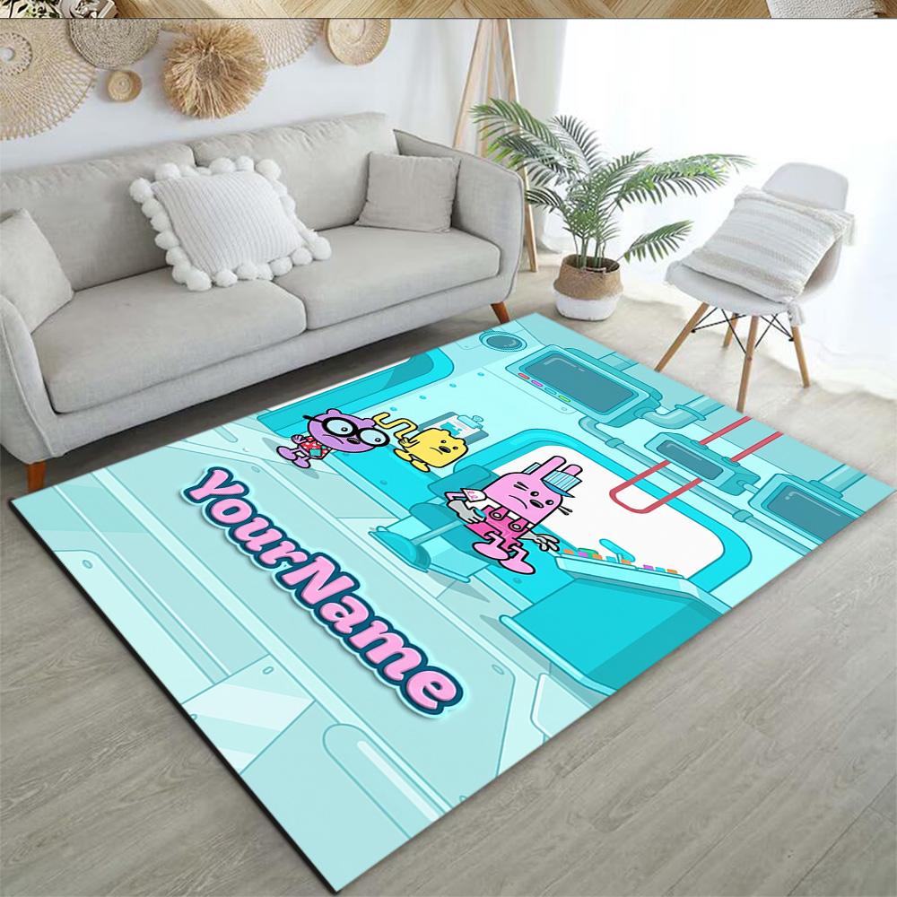 Wow! Wow! Wubbzy Customizable Name Area Rug Design for Bedrooms Dining Room Outdoor Playrooms Anti-slip Rug Decorate Offices Perfect Gift for Women/Me