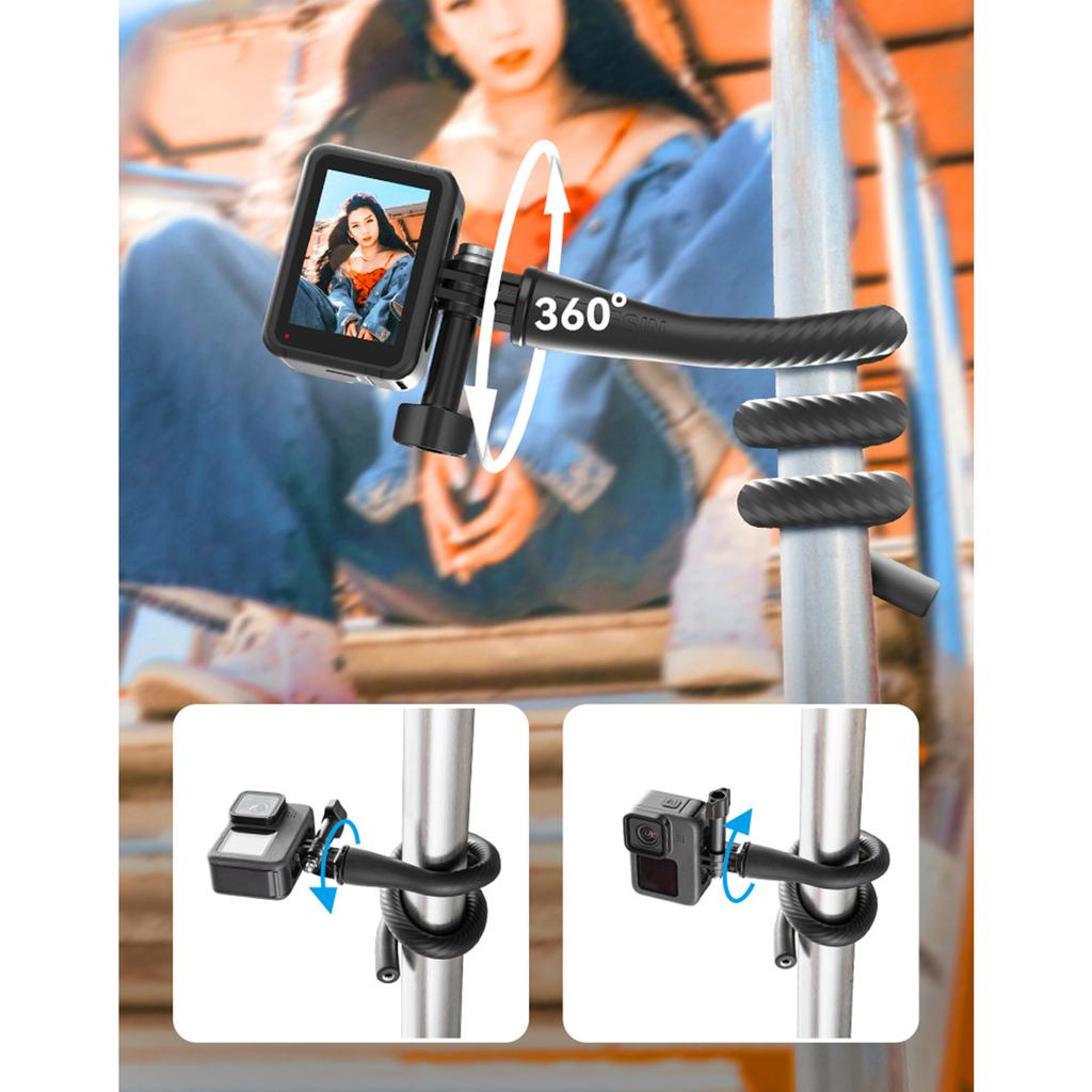 Гибкий штатив-гусиная шея для камеры, кронштейн-держатель, адаптер для крепления для GoPro11, настольный зажим-кронштейн с разъемом 1/4