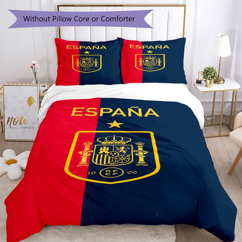 Spain's Royal Emblem Printed Pattern Duvet Cover Set – includes 1 duvet cover and 2 matching pillowcases Bedroom decor Christmas gifts