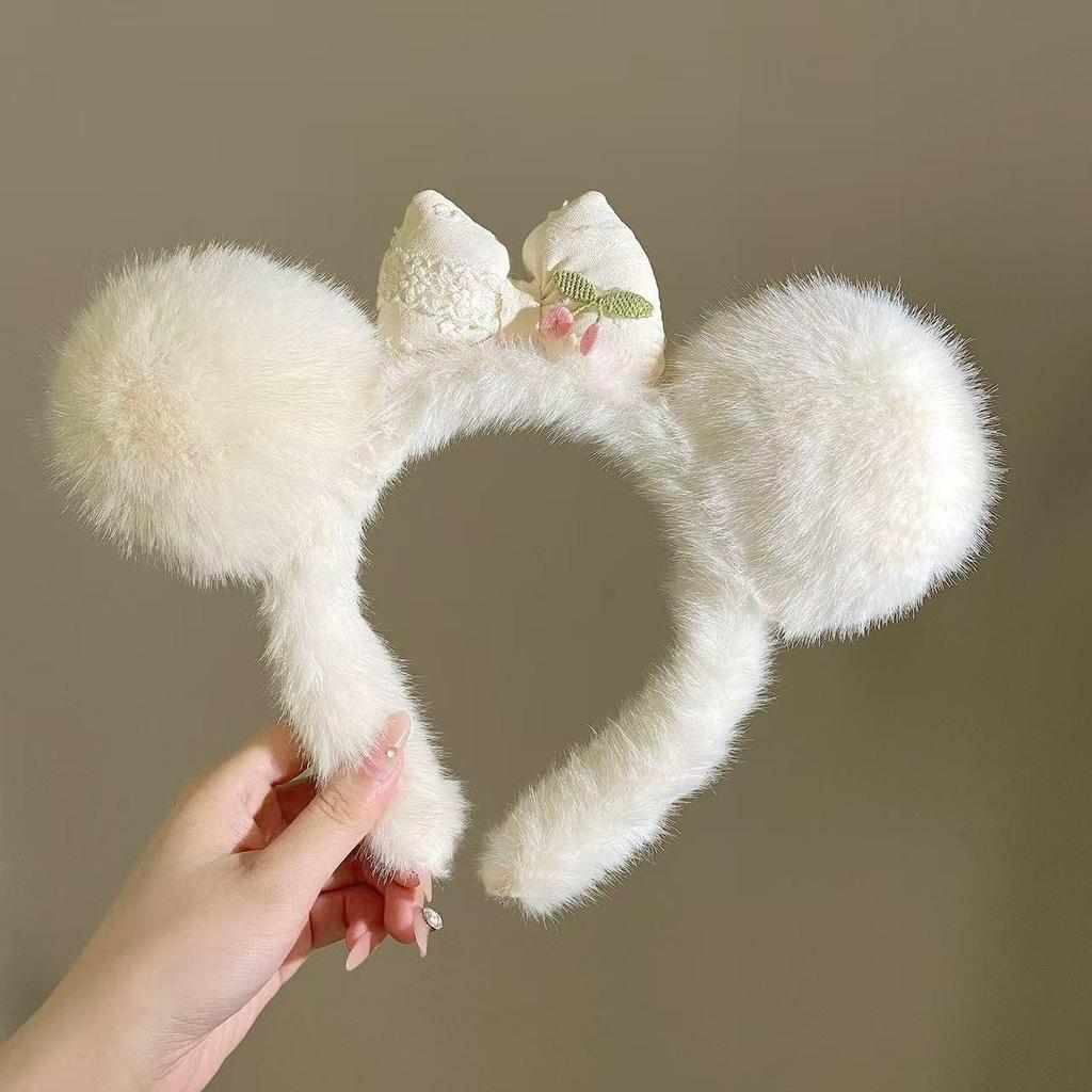 Cute Panda Plush Makeup Headband for Women – Cartoon Ear Design