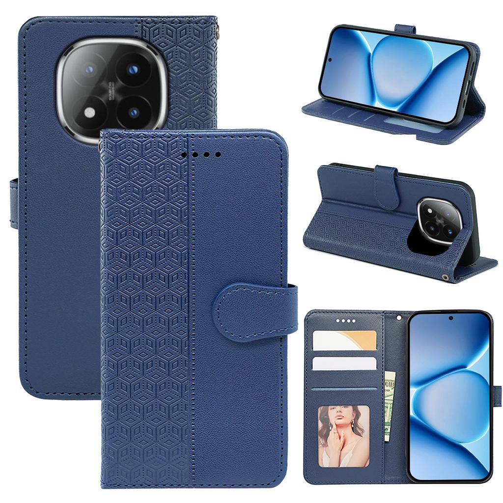 Для Xiaomi Poco M8 Pro 5G/Redmi Note 15 Pro+ 5G (Глобальный) Кожаный чехол-книжка с тиснением