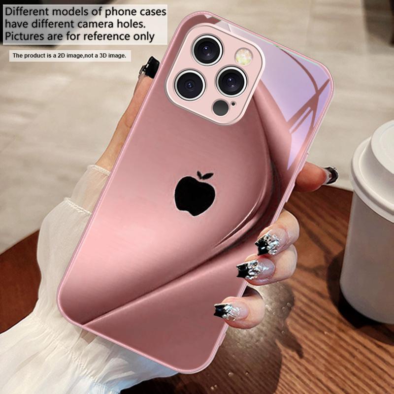 Simple Gradient Purple For iPhone 16 E 15 14 13 Plus 12 mini 11 Pro Max XR Xs Max 16E X 7 8 6 6S 22 Tempered Glass Phone Case
