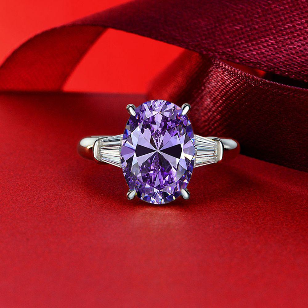 Ювелирные изделия Tancision, кольцо с искусственным драгоценным камнем, овальное простое элегантное ретро-роскошное серебряное кольцо с бриллиантом, кольцо в подарок.