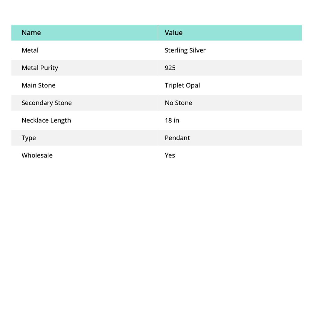 Подвеска из натурального синего тройного опала из серебра 925 пробы 1,97 дюйма W2O94