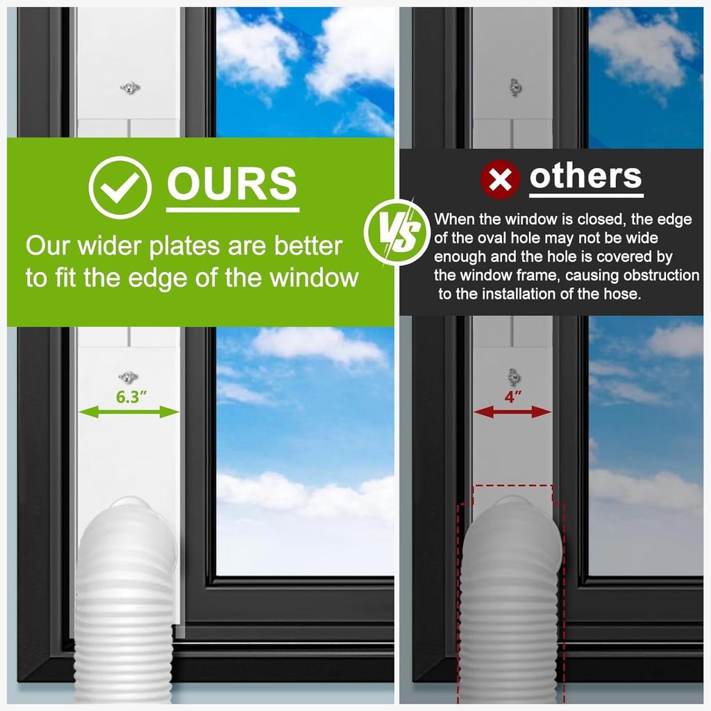 Улучшенный портативный комплект для оконного вентиляционного отверстия кондиционера, комплект уплотнения для окон кондиционера, регулируемый по длине от 17" до 60" для раздвижных окон