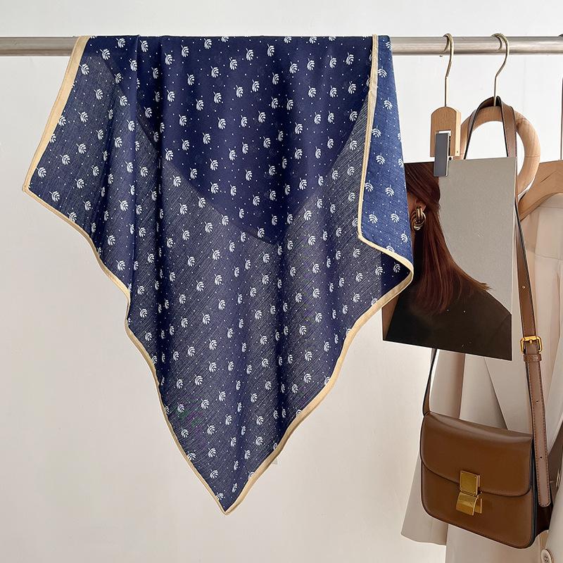 Новый женский шарф бандана повязка на голову цветы винтажный роскошный летний пляж квадратный хлопковый платок богемные аксессуары для девушек