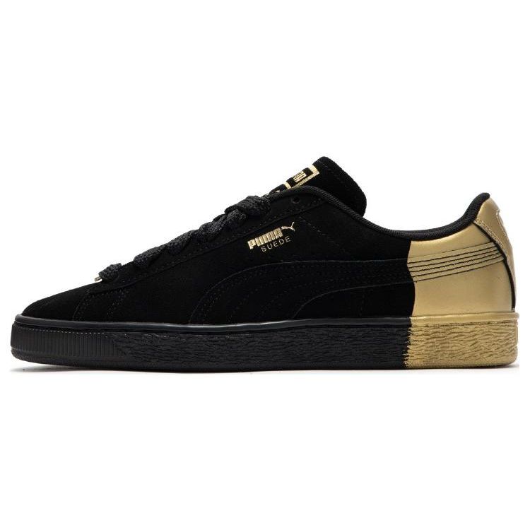 Puma Suede Dance Crew Comfortable Versatile Lightweight Low-Top Sneakers Unisex Sneakers Black Gold 398306-01
