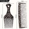 1/2 шт. Профессиональные расчески Антистатические расчески с широкими зубьями для афрокос, расчески-вилки для плетения, расческа для бороды с леопардовым принтом, аксессуары для укладки кудрявых волос