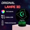 Lampe de Chevet 3D LED - Algérie - Veilleuse Tactile - 16 Couleurs - Télécommande - Ambiance Unique