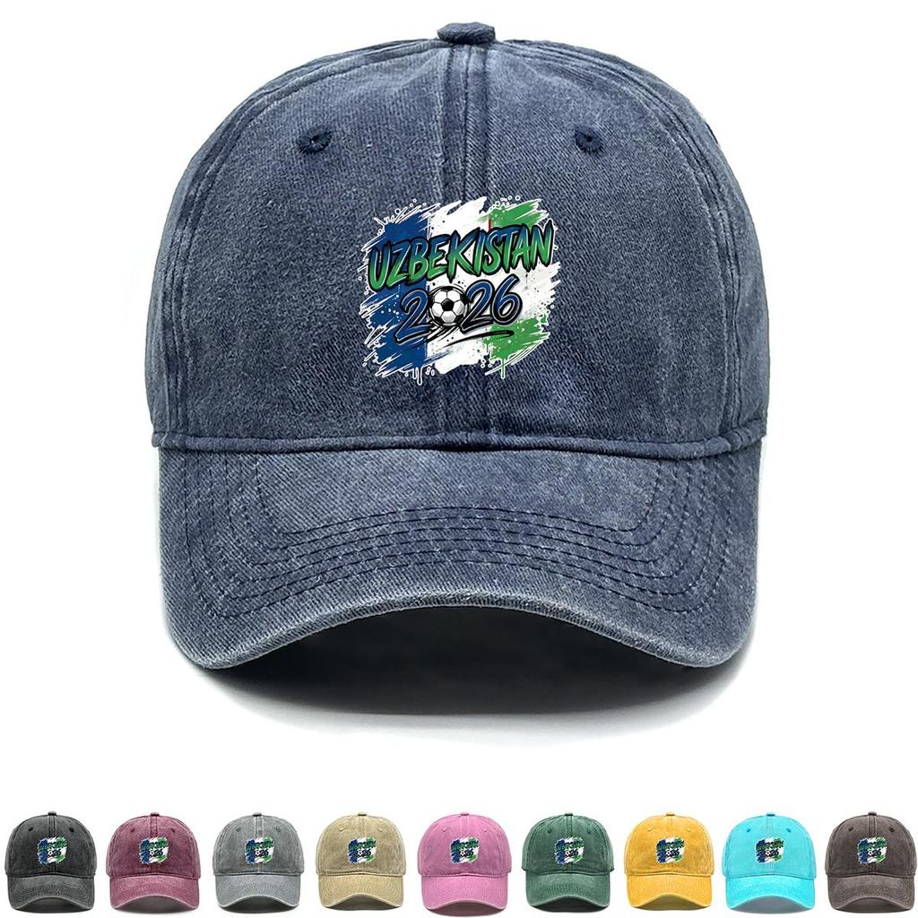Бейсболка Snapback с принтом флага "УЗБЕКИСТАН" 2026 Футбол, Регулируемая Кепка от солнца Унисекс Хип-хоп Ретро Модная Мужская Кепка