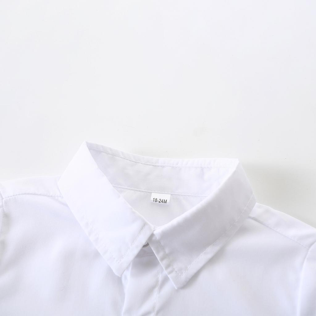 Комплект шорт для мальчика, однотонная рубашка с коротким рукавом на пуговицах и шорты для подтяжки, комплект из 2 предметов, мужской костюм