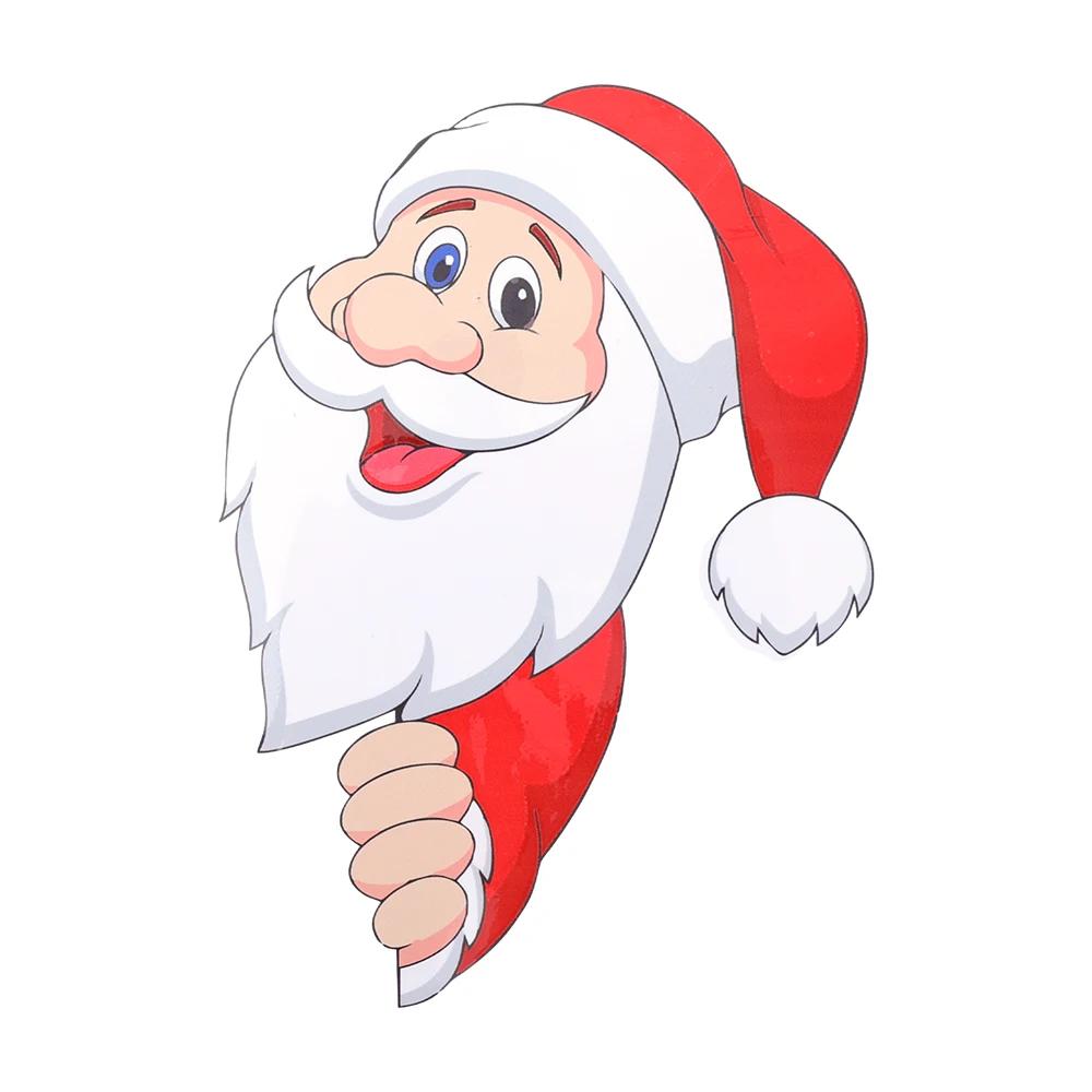 Рождественские наклейки на автомобиль, заднее стекло автомобиля, боковое стекло, бампер, мультяшный Санта-Клаус, лось, декоративная наклейка, рождественская самоклеящаяся наклейка