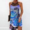 Summer Fashion Sexy Sleeveless Dress Soft Casual 3D Lovely Bird Game Print Dress Sleeveless Sling Dress Summer Suspender Dress
