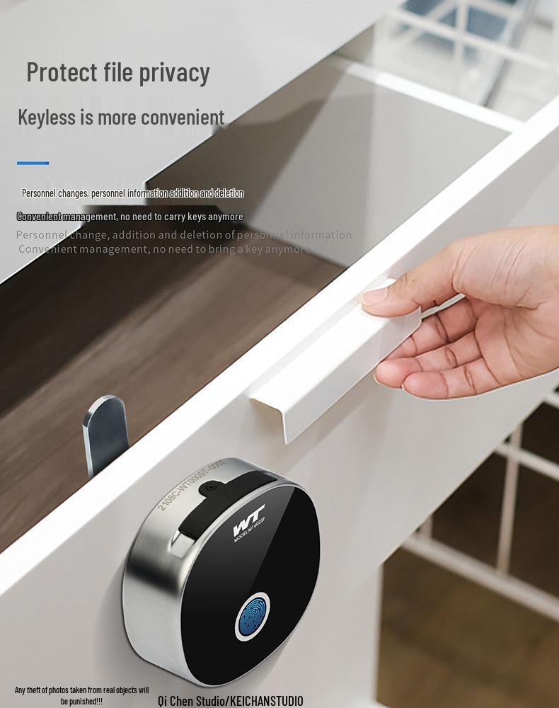 Умный Bluetooth Замок для Ящика с Отпечатком Пальца - Пароль и Трехсторонний Замок для Стола, Шкафа или Почтового Ящика