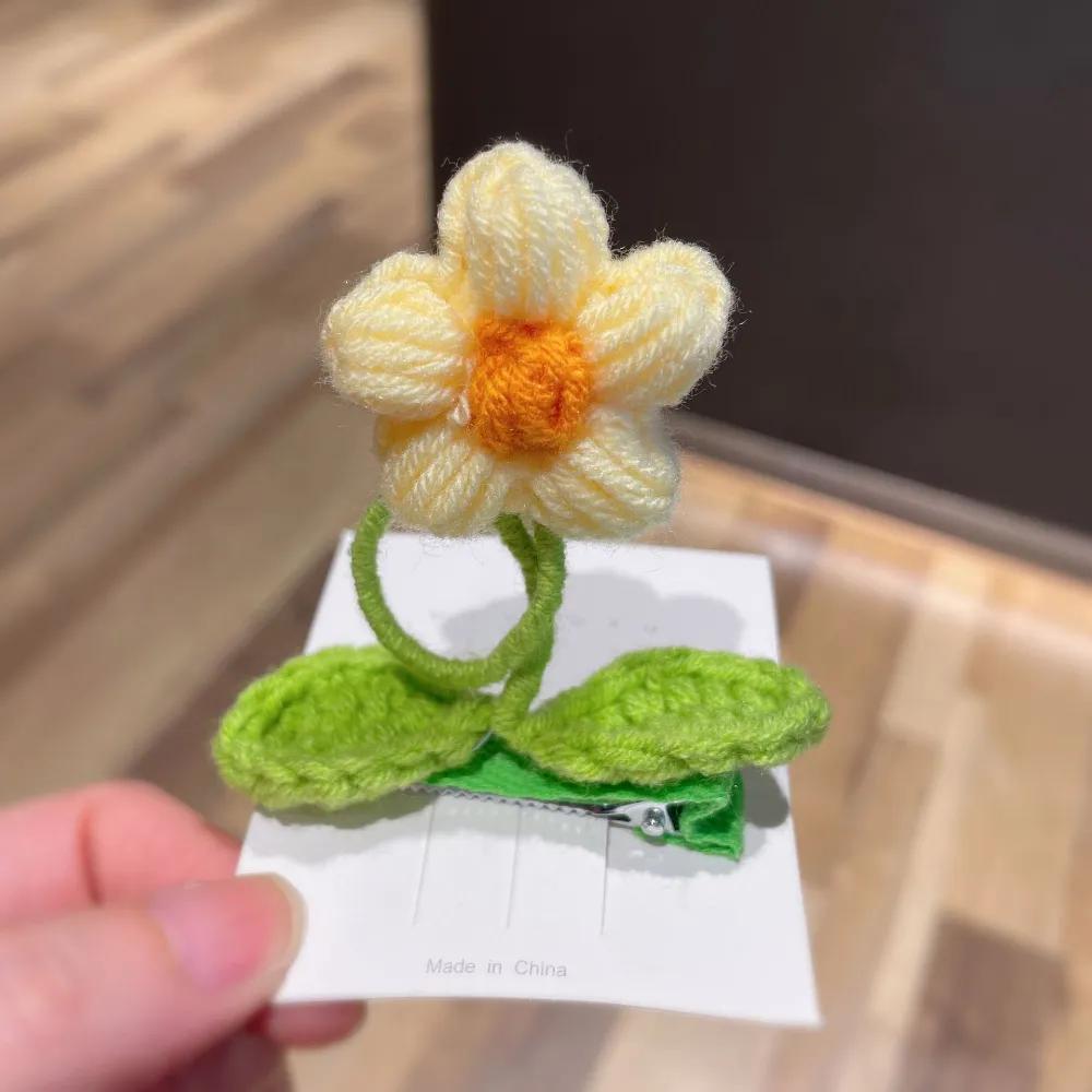 Шерстяные заколки для волос ручной работы для детей, креативные цветочные интересные заколки из кожи аллигатора, аксессуары для волос для девочек