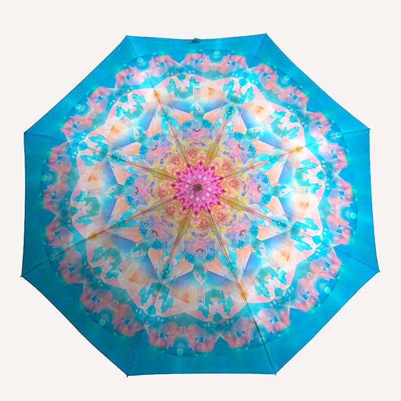 1pc Mandala Art Automatic Folding Umbrella, 8-Rib Iron Frame, Casual Outdoor Accessory for Birthday Festival Gifts yy251128118