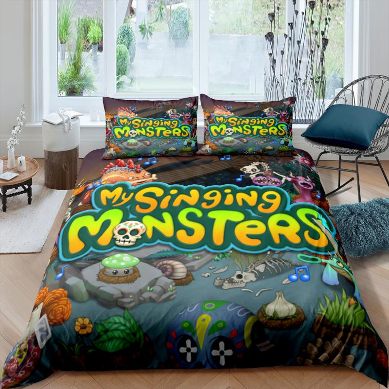 Singing Monsters 3D Printed Duvet Case Pillowcase Bedding Set Twin Full Queen Size For Bedroom Decor