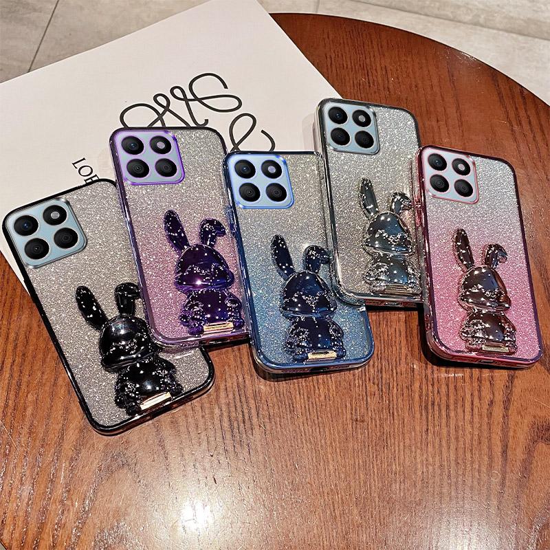 For Honor X8b 4G Kickstand Case Cute Rabbit Shockproof Slim Phone Cover