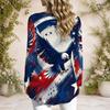Women Plus Size Long Sleeve Casual Blouse Metal Ring Neckline Stylish Comfortable Daily Wear Top