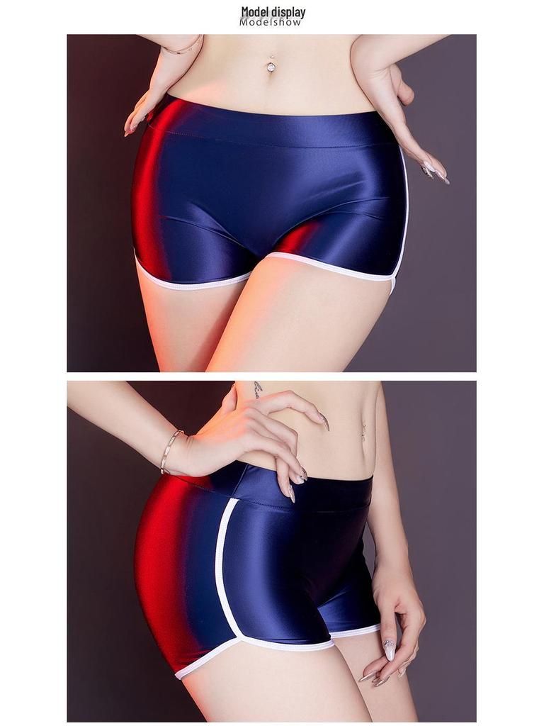Silky Glossy Hip-Lifting Yoga Shorts: Campus Style Body Shaping Lingerie