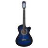 Western Guitar with Cutaway 6 Strings Blue Shaded 38