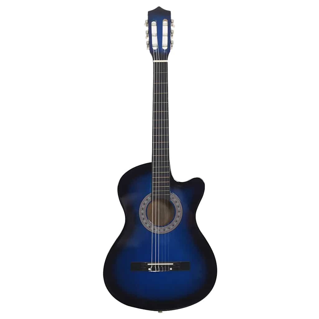 Western Guitar with Cutaway 6 Strings Blue Shaded 38