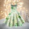 Women's Fashion St. Patrick's Day Printed Sexy Strapless Gothic Cocktail Dress Punk, Vintage Dress.