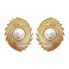 Французские крупные жемчужные серьги-преувеличения, легкая роскошь, высокое чувство, громкое имя темперамента, латунные позолоченные серьги, обязательно