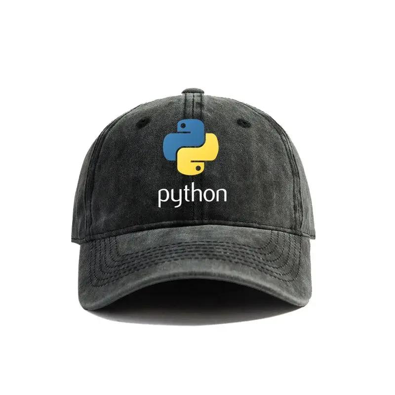 2025 Компьютерный Программист Язык Python Бейсболки Потертые Шляпы Кепка Мужчины Женщины Ретро Уличная Летняя Регулируемая Кепка
