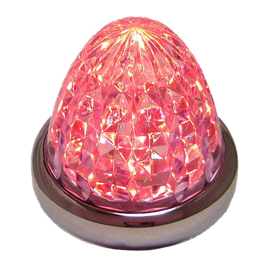 24В Светодиодный Маркерный Фонарь Боковой Маркер Хромированное Кольцо Принадлежности для Грузовиков Комплект из 2 шт. (красный)