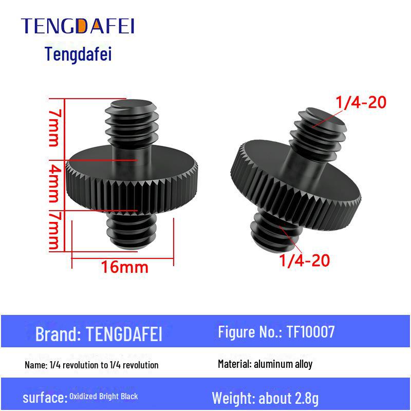 Адаптер для штатива с креплением на стойку для освещения и поворота камеры с резьбой 1/4" на 3/8" на M4/M5/M6/M8