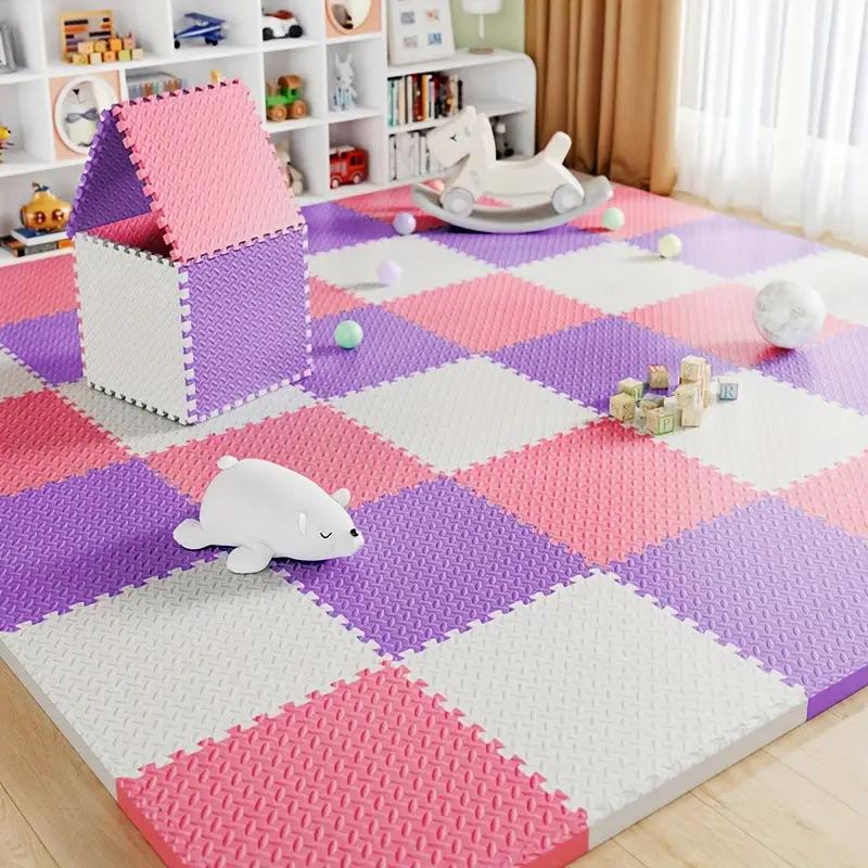6/12 шт. Детское напольное покрытие из пены ЭВА Сцепляющиеся Нескользящие Лоскутные маты Толстые Однотонные Игровые маты Мягкие Нетоксичные Напольные маты