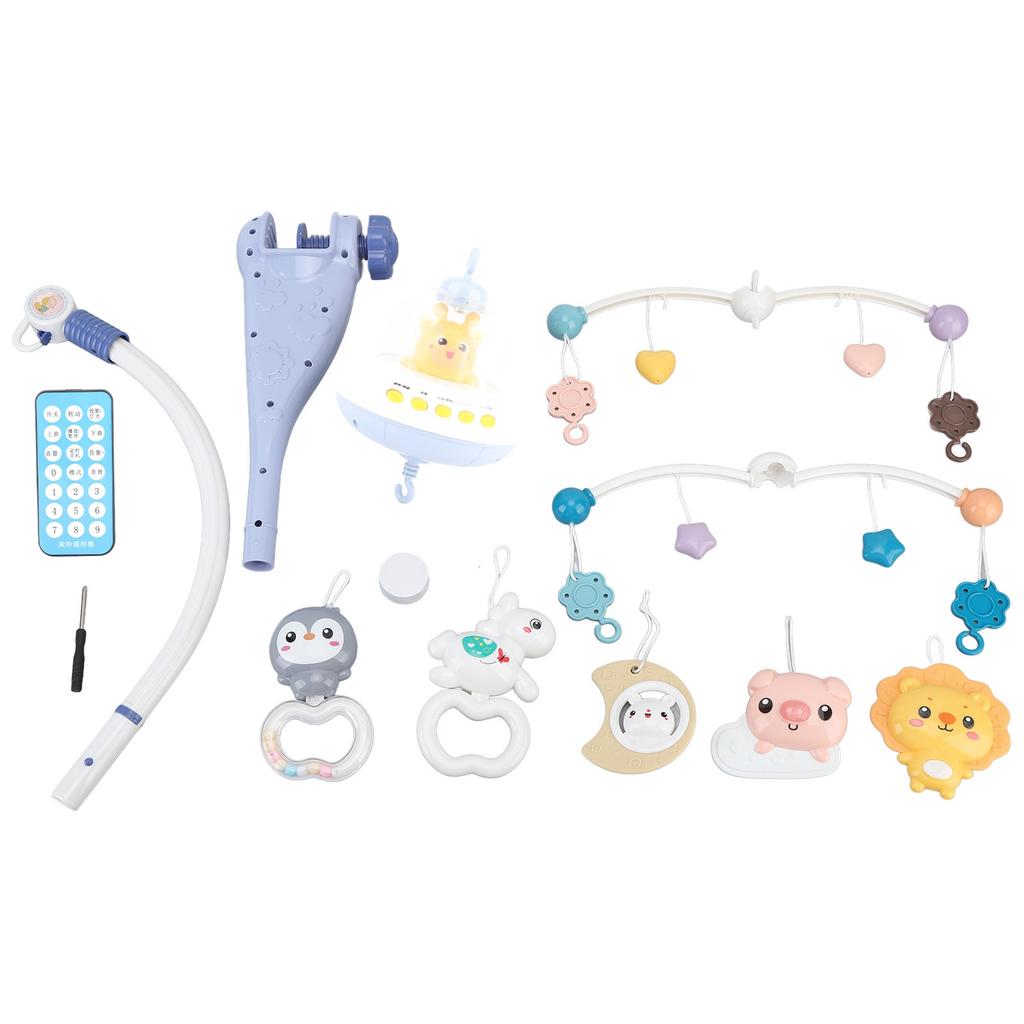 Детский мобиль, вращающийся, с животными, ночник, расслабляющая музыка, детский пластиковый мобиль с проектором