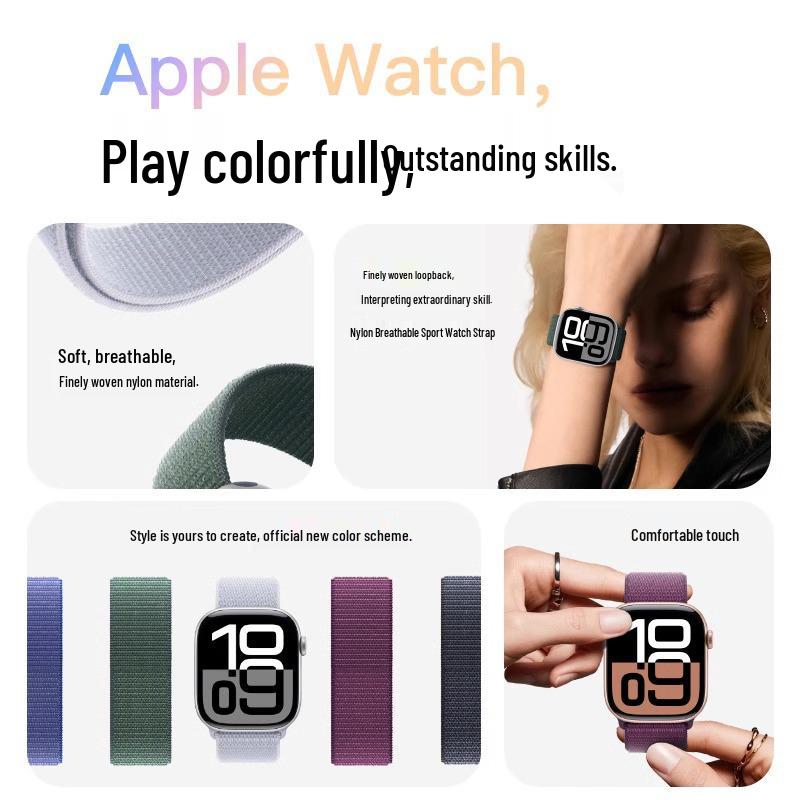 Нейлоновый плетеный ремешок для Apple Watch Ultra, Series 9-4